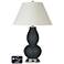 White Empire Gourd Lamp - 2 Outlets and USB in Black of Night