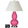White Empire Gourd Lamp - 2 Outlets and USB in Blossom Pink