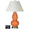 White Empire Gourd Lamp - 2 Outlets and USB in Celosia Orange