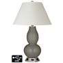 White Empire Gourd Lamp - 2 Outlets and USB in Gauntlet Gray