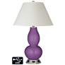 White Empire Gourd Lamp - 2 Outlets and USB in Passionate Purple