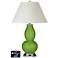 White Empire Gourd Lamp - 2 Outlets and USB in Rosemary Green