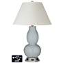 White Empire Gourd Lamp - 2 Outlets and USB in Uncertain Gray