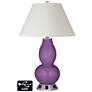 White Empire Gourd Lamp - Outlets and USBs in Passionate Purple