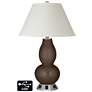 White Empire Gourd Table Lamp - 2 Outlets and 2 USBs in Carafe