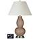White Empire Gourd Table Lamp - 2 Outlets and 2 USBs in Mocha
