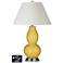 White Empire Gourd Table Lamp - 2 Outlets and 2 USBs in Nugget