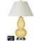 White Empire Gourd Table Lamp - 2 Outlets and USB in Butter Up