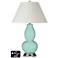 White Empire Gourd Table Lamp - 2 Outlets and USB in Cay