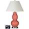 White Empire Gourd Table Lamp - 2 Outlets and USB in Coral Reef