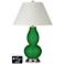 White Empire Gourd Table Lamp - 2 Outlets and USB in Envy