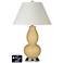 White Empire Gourd Table Lamp - 2 Outlets and USB in Humble Gold