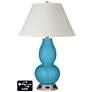 White Empire Gourd Table Lamp - 2 Outlets and USB in Jamaica Bay