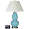 White Empire Gourd Table Lamp - 2 Outlets and USB in Nautilus