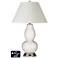 White Empire Gourd Table Lamp - 2 Outlets and USB in Smart White