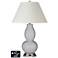 White Empire Gourd Table Lamp - 2 Outlets and USB in Swanky Gray