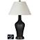 White Empire Jug Lamp - 2 Outlets and 2 USBs in Caviar Metallic