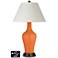White Empire Jug Lamp - 2 Outlets and 2 USBs in Celosia Orange