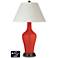 White Empire Jug Lamp - 2 Outlets and 2 USBs in Cherry Tomato