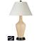 White Empire Jug Lamp - 2 Outlets and 2 USBs in Colonial Tan