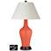 White Empire Jug Lamp - 2 Outlets and 2 USBs in Daring Orange