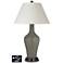 White Empire Jug Lamp - 2 Outlets and 2 USBs in Gauntlet Gray