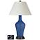 White Empire Jug Lamp - 2 Outlets and 2 USBs in Monaco Blue