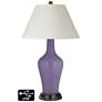 White Empire Jug Lamp - 2 Outlets and 2 USBs in Purple Haze