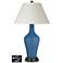 White Empire Jug Lamp - 2 Outlets and 2 USBs in Regatta Blue
