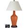 White Empire Jug Lamp - 2 Outlets and 2 USBs in Robust Orange