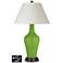 White Empire Jug Lamp - 2 Outlets and 2 USBs in Rosemary Green