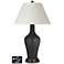 White Empire Jug Lamp - 2 Outlets and 2 USBs in Tricorn Black