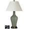 White Empire Jug Lamp - 2 Outlets and USB in Deep Lichen Green