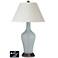 White Empire Jug Lamp - 2 Outlets and USB in Uncertain Gray