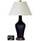 White Empire Jug Lamp Outlets and USB in Midnight Blue Metallic
