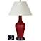 White Empire Jug Lamp Outlets and USBs in Cabernet Red Metallic