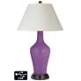 White Empire Jug Lamp - Outlets and USBs in Passionate Purple