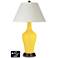 White Empire Jug Table Lamp - 2 Outlets and 2 USBs in Citrus