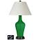 White Empire Jug Table Lamp - 2 Outlets and 2 USBs in Envy