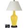 White Empire Jug Table Lamp - 2 Outlets and 2 USBs in Lemon Zest