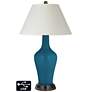 White Empire Jug Table Lamp - 2 Outlets and 2 USBs in Oceanside