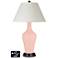 White Empire Jug Table Lamp - 2 Outlets and 2 USBs in Rose Pink
