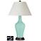 White Empire Jug Table Lamp - 2 Outlets and USB in Cay