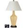 White Empire Jug Table Lamp - 2 Outlets and USB in Humble Gold
