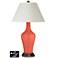 White Empire Jug Table Lamp - 2 Outlets and USB in Koi