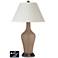 White Empire Jug Table Lamp - 2 Outlets and USB in Mocha