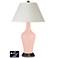 White Empire Jug Table Lamp - 2 Outlets and USB in Rose Pink