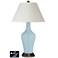 White Empire Jug Table Lamp - 2 Outlets and USB in Vast Sky
