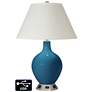 White Empire Table Lamp - 2 Outlets and USB in Bosporus