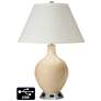 White Empire Table Lamp - 2 Outlets and USB in Colonial Tan